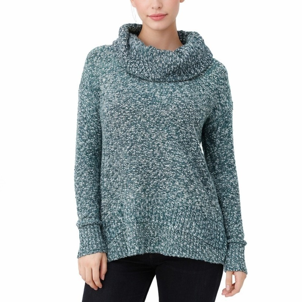 American Eagle Chunky Knit Cowl Neck Sweater Teal Blue Cozy Fall Winter Size S P